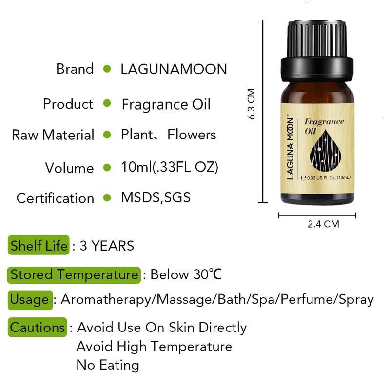 Lagunamoon 10ml Fragrance Oil Black Opium For Aroma Perfume Soap Making Candles DIY  Air Fresh Coconut Vanilla White Musk