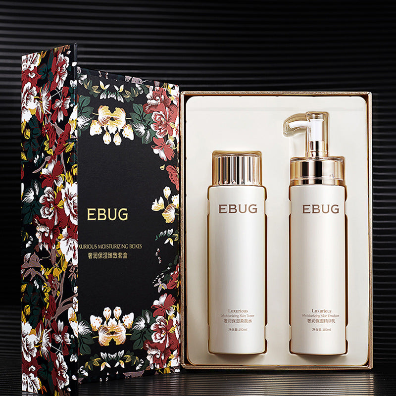 Yiluying water milk set box moisturizing pore shrinking skin care product set facial care wholesale
