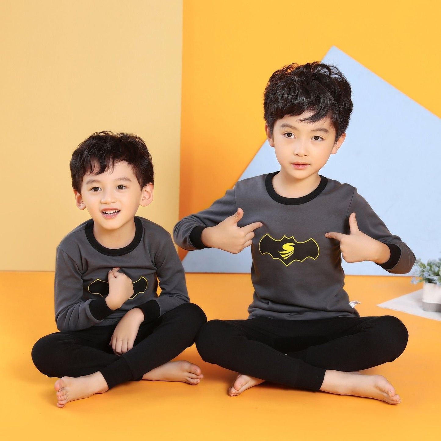 2021 children's autumn clothes and long trousers pure cotton boys and girls underwear set autumn and winter baby cotton round neck bottoming cotton sweater