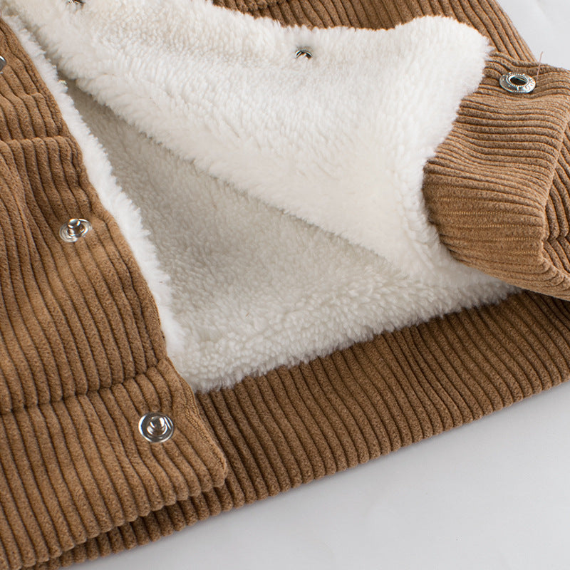 Autumn and winter children's vest vest new 2021 boys lamb cashmere and cashmere baby clothing warm top