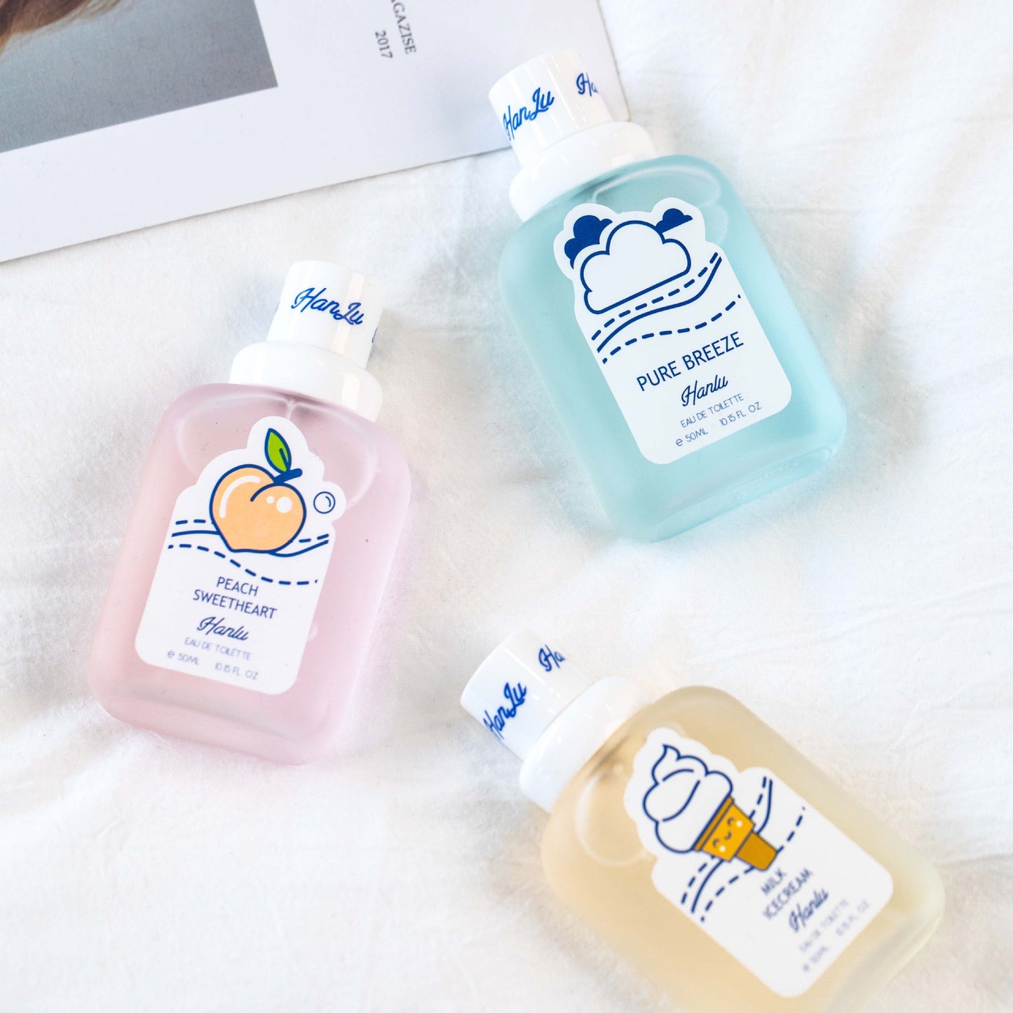 Factory wholesale baby bear baby perfume lady long lasting light fragrance fresh peach tea fragrance vibrato fast hand live broadcast 50ml