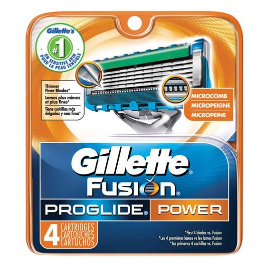 Gillette Fusion Pro Glide Power Men's Razor Blade Refills - 4 Pcs