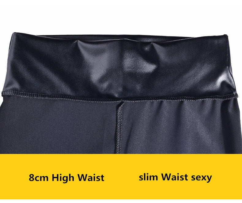 High Waist Leather Leggings for Women Black Light&Matt Thin&Thick Femme Fitness PU Leggings Sexy Push Up Slim Pants