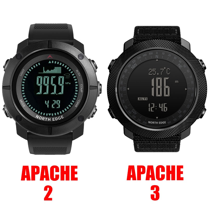 NORTH EDGE Men's sport Digital watch Hours Running Swimming Military Army watches Altimeter Barometer Compass waterproof 50m