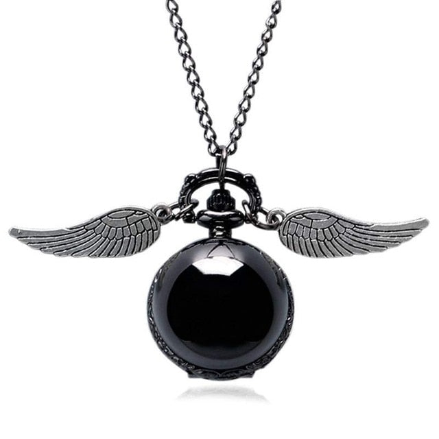 Little Cute Necklace Top Luxury Smooth Golden Snitch Ball Quartz Pocket Watch Pendant with Chain Gifts for Men Women Kids reloj