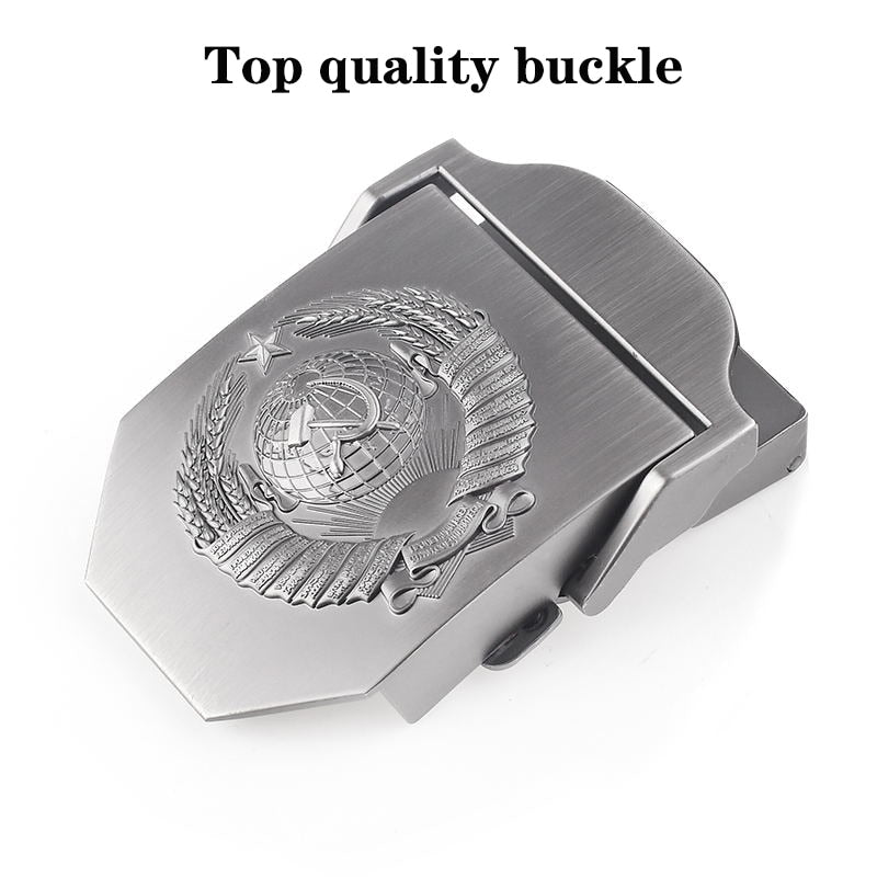 SupSindy New Canvas Belt 3D Soviet National Emblem metal buckle jeans belts for Men CCCP Army Military tactical belts male strap