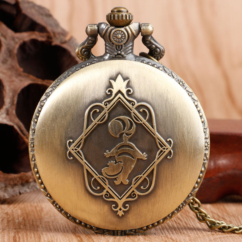 New Arrival Retro Alice in Wonderland Theme Bronze Quartz Pocket Watches Vintage Fob Watches Christmas Birthday Gift