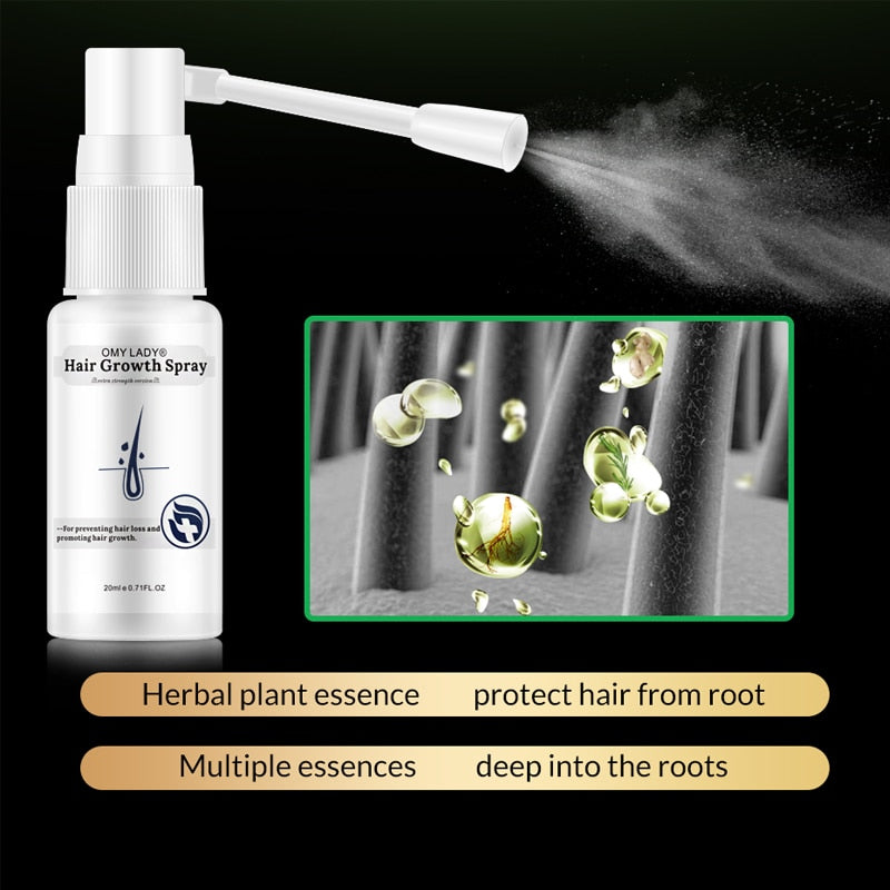 OMY LADY Anti Hair Loss Hair Growth Spray Essential Oil Liquid For Men Women Dry Hair Regeneration Repair Hair Loss Products