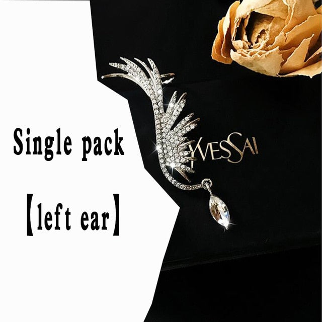 2020 New Angel wings Rhinestone Hanging Dangle exquisite Exaggerated Fashion Stud Earrings elegant Prevent Allergy Earrings