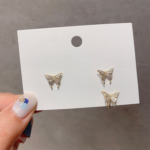 2020 New Angel wings Rhinestone Hanging Dangle exquisite Exaggerated Fashion Stud Earrings elegant Prevent Allergy Earrings