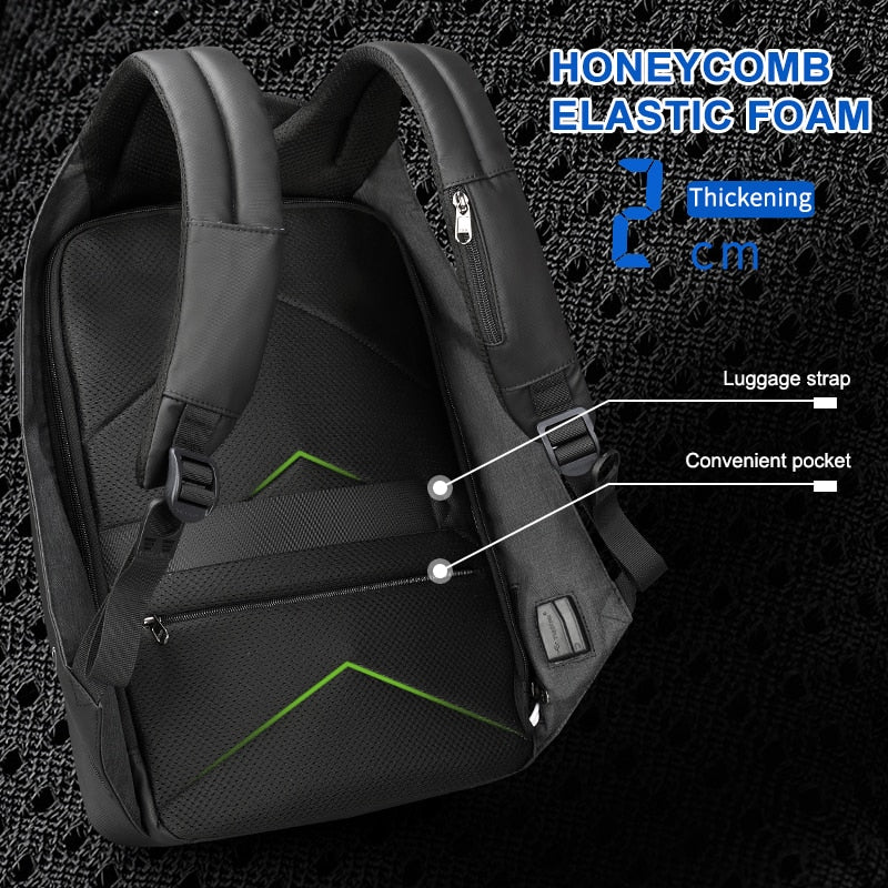 Hidden Anti theft Zipper 15.6 inch Men School Laptop Backpacks Water Repellent Travel 20L Multi USB Charger Male Mochila women
