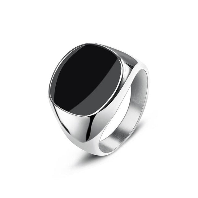Men's Ring Punk Rock Smooth 316L Stainless Steel Signet Ring For Men Hip Hop Party Jewelry Wholesale Male Wedding Anel