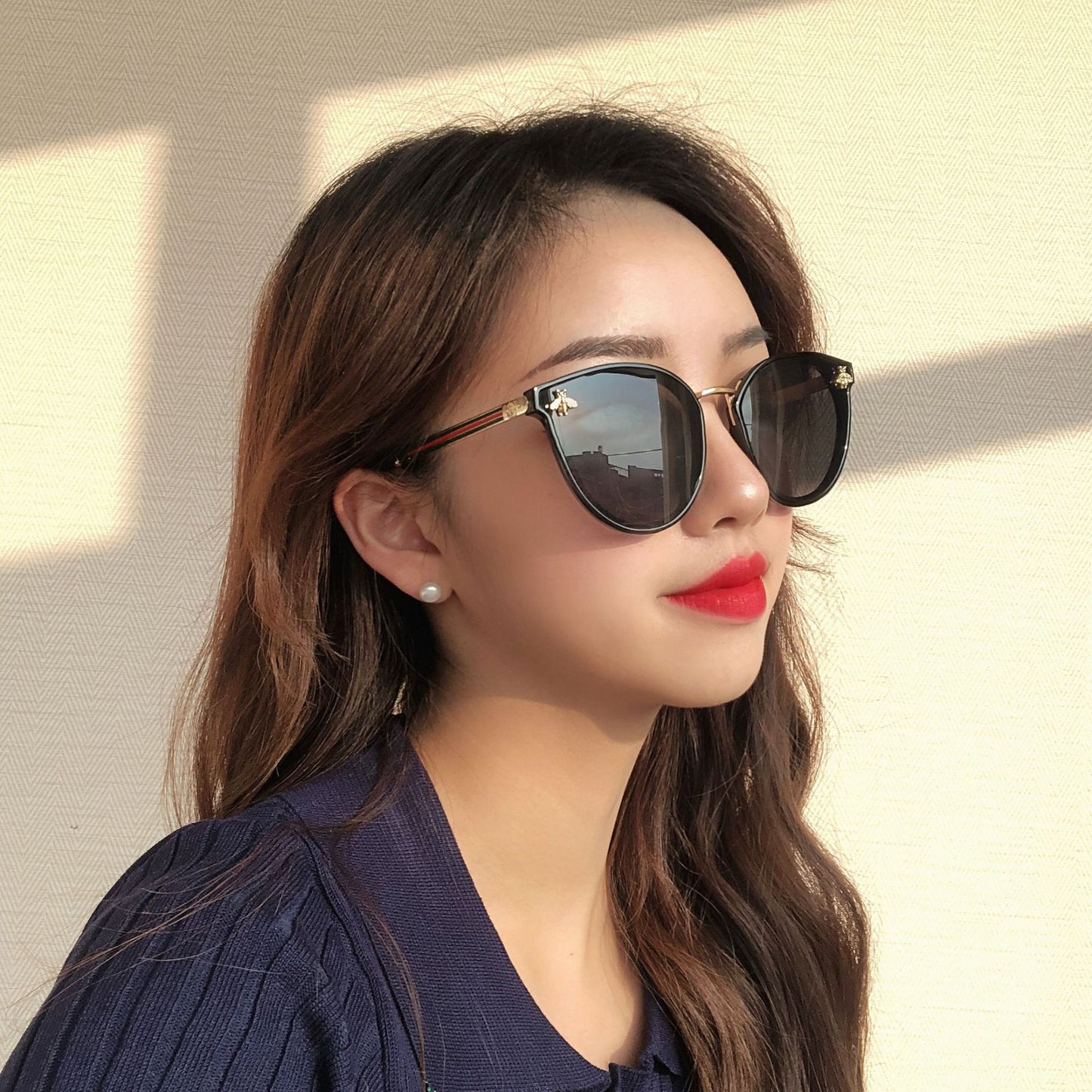 2021 luxury bee Fashion for women Sunglasses Men Square Brand Design Sun Glasses Oculos Retro male iron