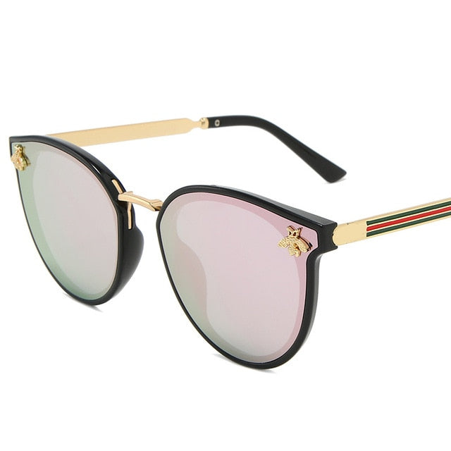 2021 luxury bee Fashion for women Sunglasses Men Square Brand Design Sun Glasses Oculos Retro male iron