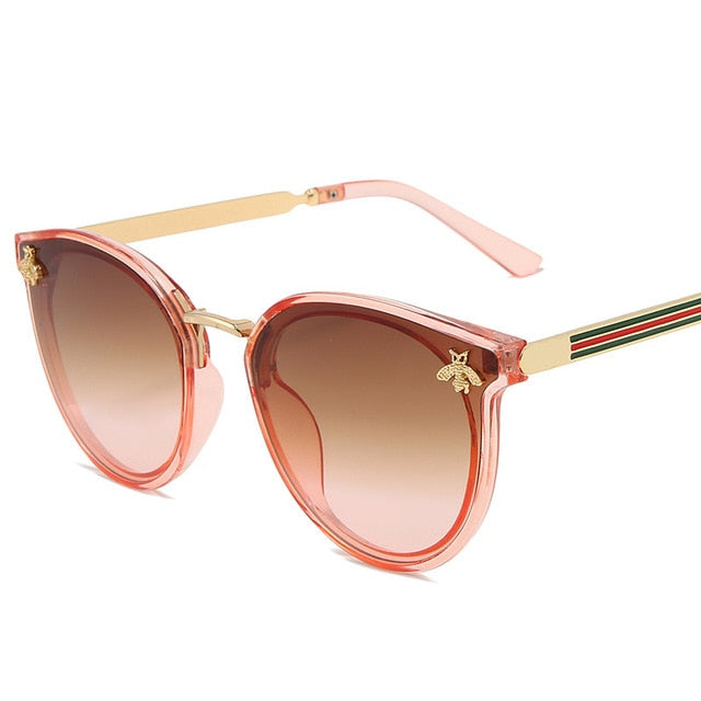 2021 luxury bee Fashion for women Sunglasses Men Square Brand Design Sun Glasses Oculos Retro male iron