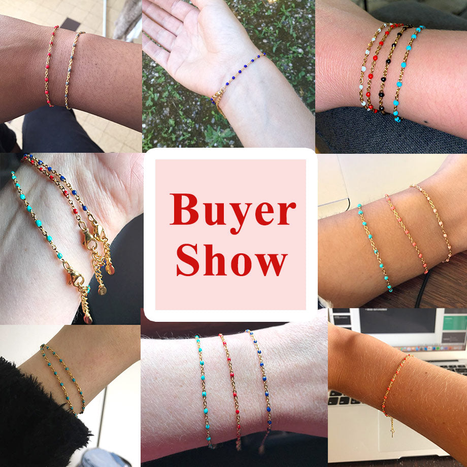 CSJA Luxury Stainless Steel Bracelets for Woman Golden Color Link Chain Beads Ladies Bracelet Femme 2021 Jewelry Pulseira S570