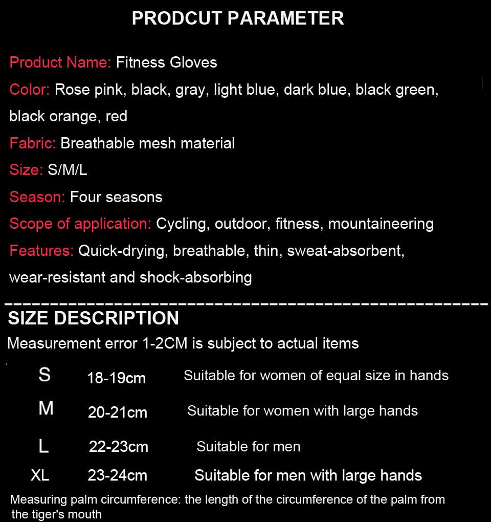 HOT Cycling Anti-slip Anti-sweat Men Women Half Finger Gloves Breathable Anti-shock Sports Gloves Bike Bicycle Glove