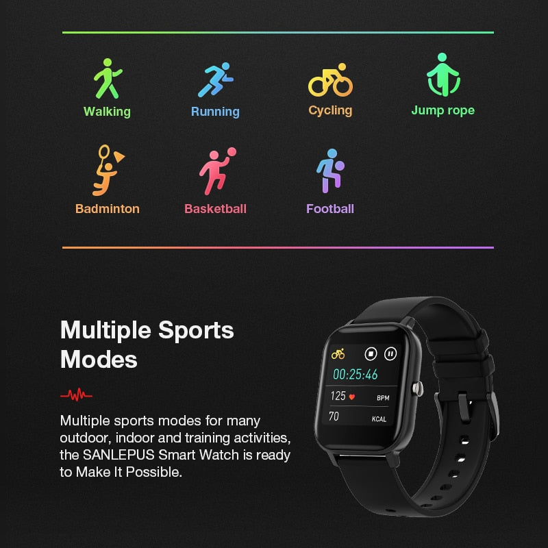 SANLEPUS Global Version Smart Watch IP67 Waterproof Smartwatch 2020 New Men Women Fitness Bracelet Band For Android Apple Xiaomi