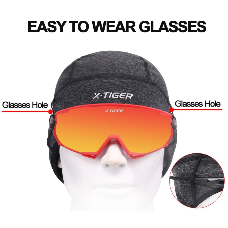 X-TIGER Winter Cycling Cap Windproof Thermal Ski Cap Running Skiing Motocycle Riding Hat Men Women MTB Bike Cycling Headwear