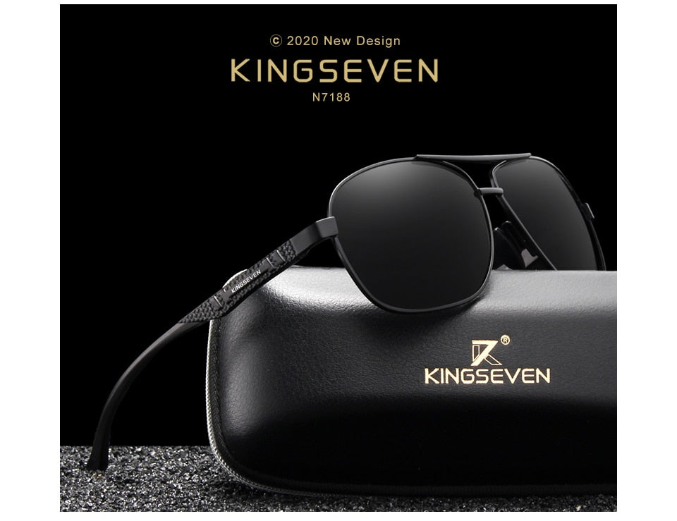 KINGSEVEN 2020 Brand Men Aluminum Sunglasses Polarized UV400 Mirror Male Sun Glasses Women For Men Oculos de sol