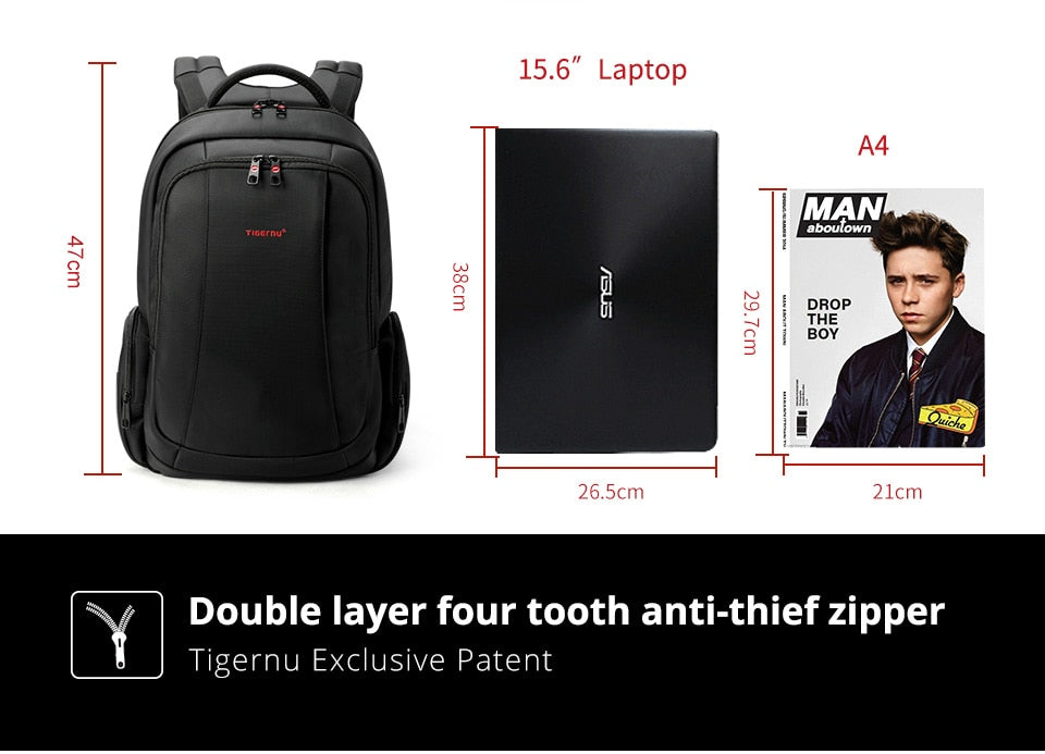 Tigernu Anti Theft Nylon 27L Men 15.6 inch Laptop Backpacks School Fashion Travel Backpacking Backpack Male Backpack For Laptop