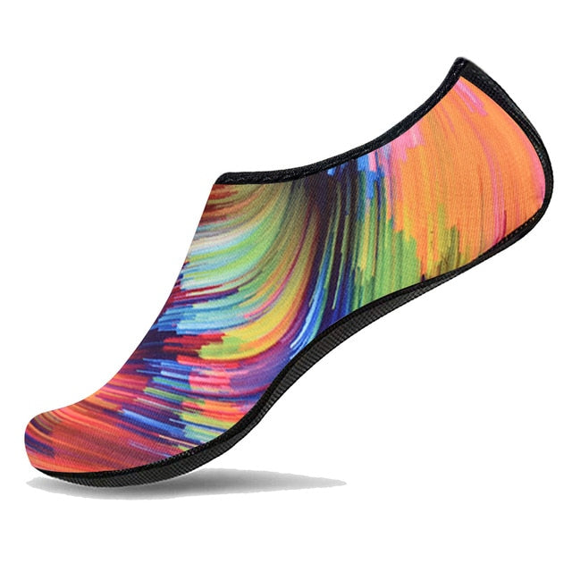 JACKSHIBO Summer Water Shoes Men Swimming Shoes Aqua Beach Shoes Big Plus Size Sneaker For Men Striped Colorful zapatos hombre