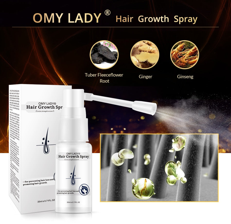 OMY LADY Anti Hair Loss Hair Growth Spray Essential Oil Liquid For Men Women Dry Hair Regeneration Repair Hair Loss Products