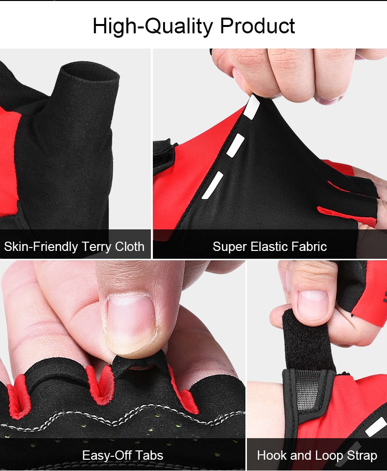 Shockproof GEL Pad Cycling Gloves Half Finger Sport Gloves Men Women Summer Bicycle Gym Fitness Gloves MTB Bike Gloves