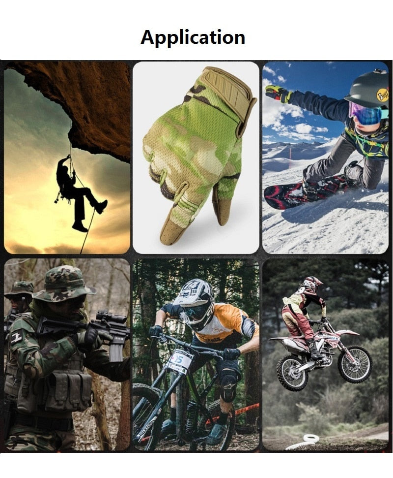 Men Riding Gloves Cycling Bike Full Finger Motos Racing Gloves Antiskid Screen Touch Outdoor Sports Tactical Gloves Protect Gear