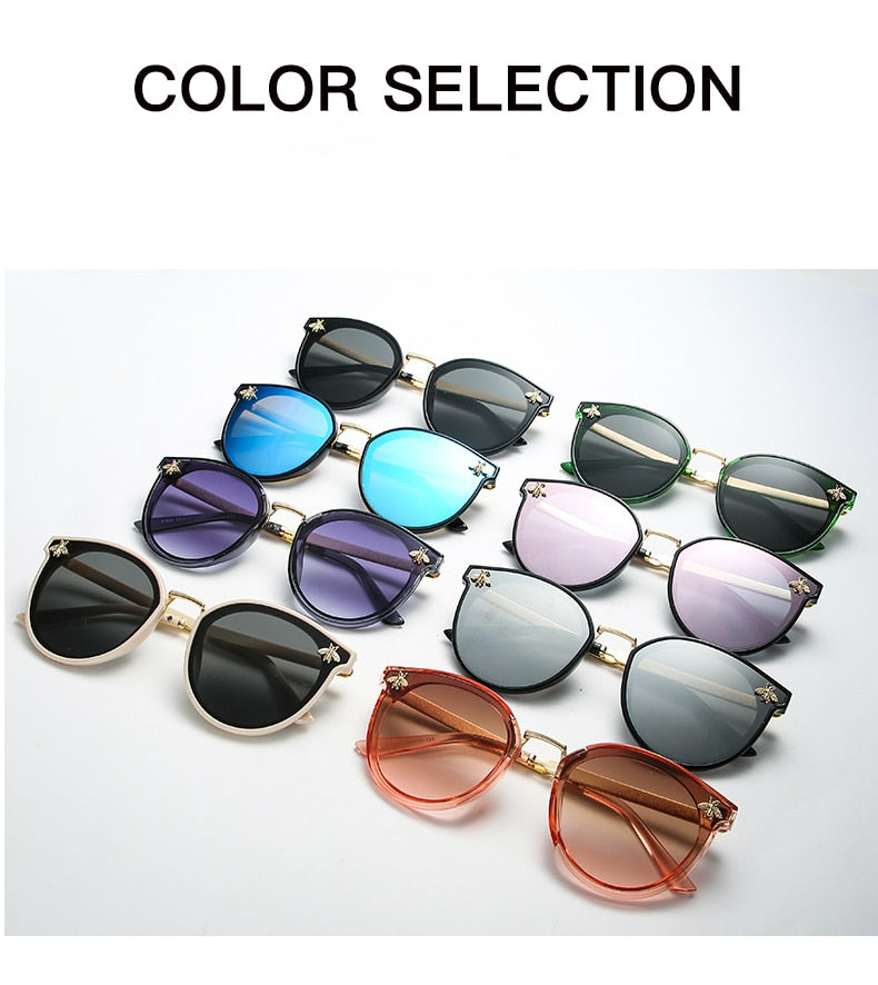 2021 luxury bee Fashion for women Sunglasses Men Square Brand Design Sun Glasses Oculos Retro male iron