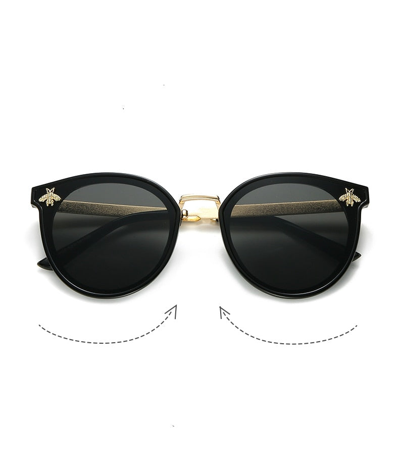 2021 luxury bee Fashion for women Sunglasses Men Square Brand Design Sun Glasses Oculos Retro male iron