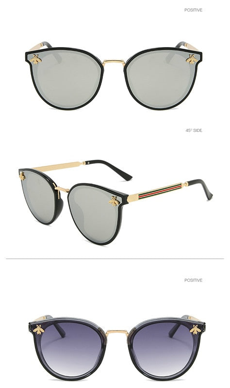 2021 luxury bee Fashion for women Sunglasses Men Square Brand Design Sun Glasses Oculos Retro male iron