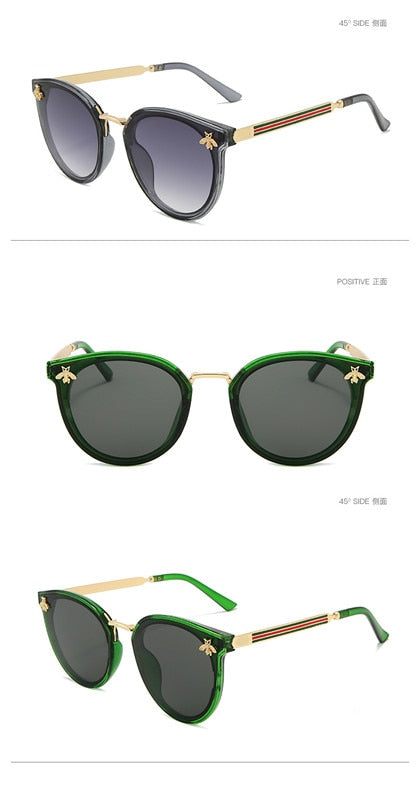 2021 luxury bee Fashion for women Sunglasses Men Square Brand Design Sun Glasses Oculos Retro male iron
