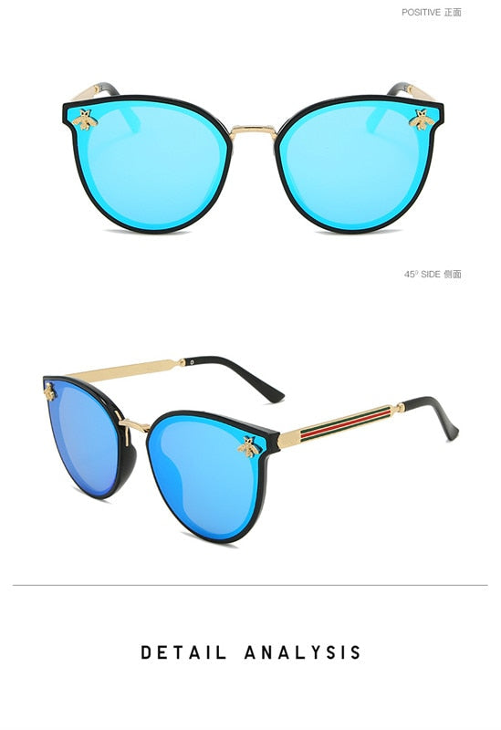 2021 luxury bee Fashion for women Sunglasses Men Square Brand Design Sun Glasses Oculos Retro male iron