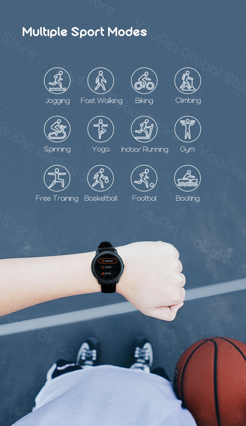 Smart Watch Sport Metal Heart Rate Sleep Monitor IP68 Waterproof iOS Android Global Version for Xiaomi YouPin