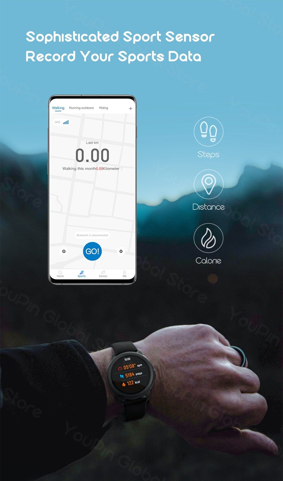 Smart Watch Sport Metal Heart Rate Sleep Monitor IP68 Waterproof iOS Android Global Version for Xiaomi YouPin