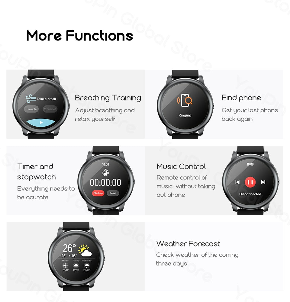 Smart Watch Sport Metal Heart Rate Sleep Monitor IP68 Waterproof iOS Android Global Version for Xiaomi YouPin