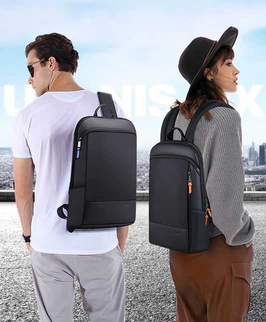 BOPAI Slim Laptop Backpack Men 15.6 Inch Office Work Women Backpacking Business Bag Unisex Black Thin Ultralight Bag Pack