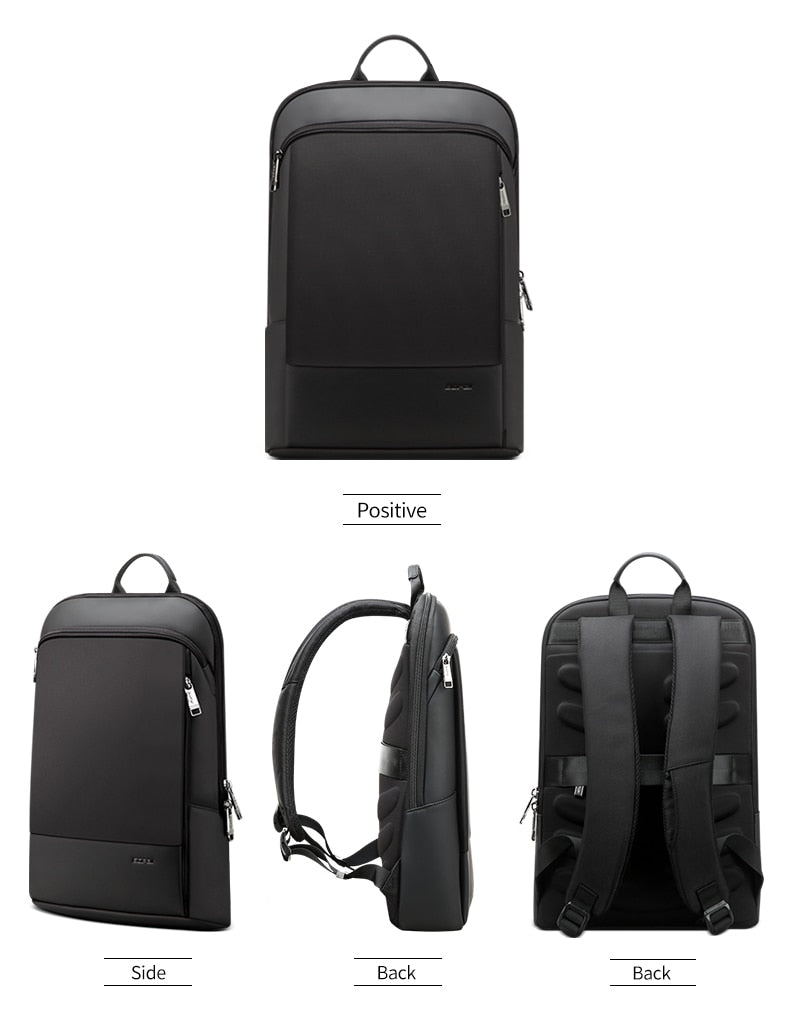 BOPAI Slim Laptop Backpack Men 15.6 Inch Office Work Women Backpacking Business Bag Unisex Black Thin Ultralight Bag Pack