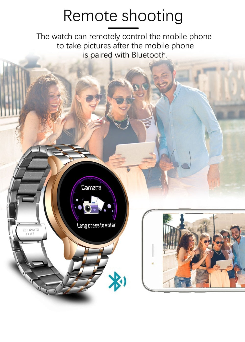 2020 New stainless steel Digital Watch Men Sport Watches Electronic LED Male Wrist Watch For Men Clock Waterproof Bluetooth Hour