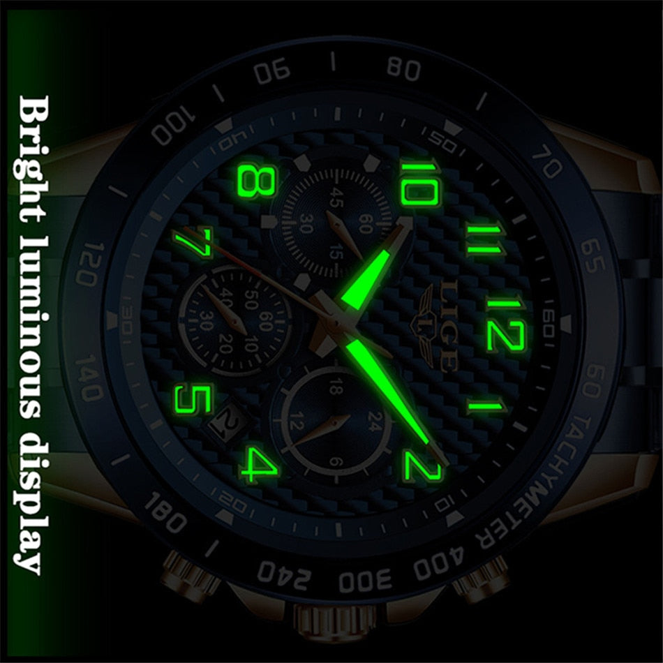 LIGE 2020 New Arrival Men Watches Top Luxury Brand Sport Watch Men Chronograph Quartz Wristwatch Date Male Relogio Masculino+Box