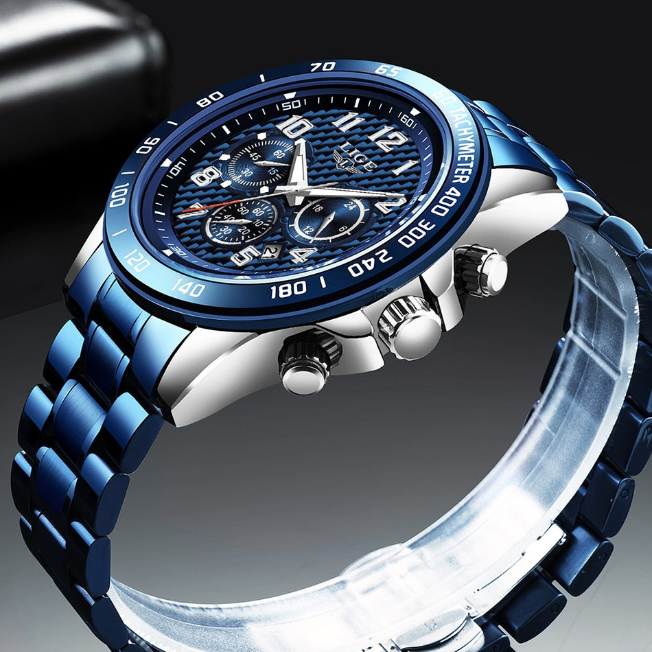 LIGE 2020 New Arrival Men Watches Top Luxury Brand Sport Watch Men Chronograph Quartz Wristwatch Date Male Relogio Masculino+Box