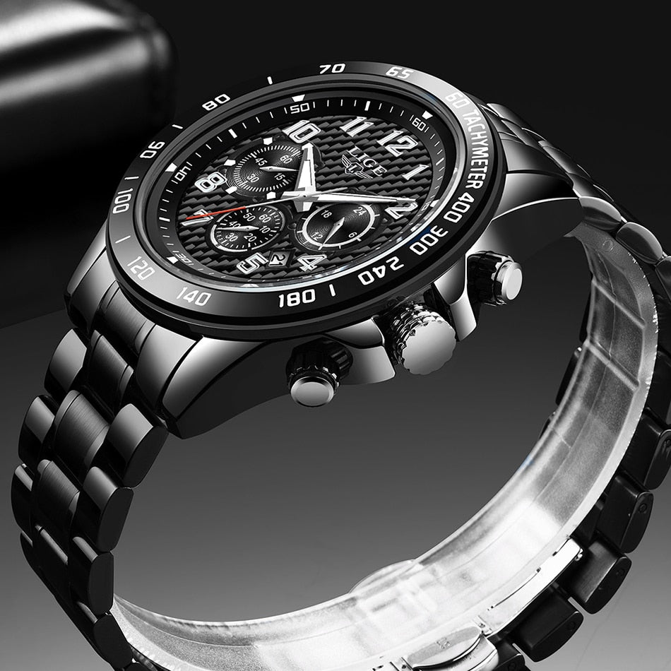 LIGE 2020 New Arrival Men Watches Top Luxury Brand Sport Watch Men Chronograph Quartz Wristwatch Date Male Relogio Masculino+Box