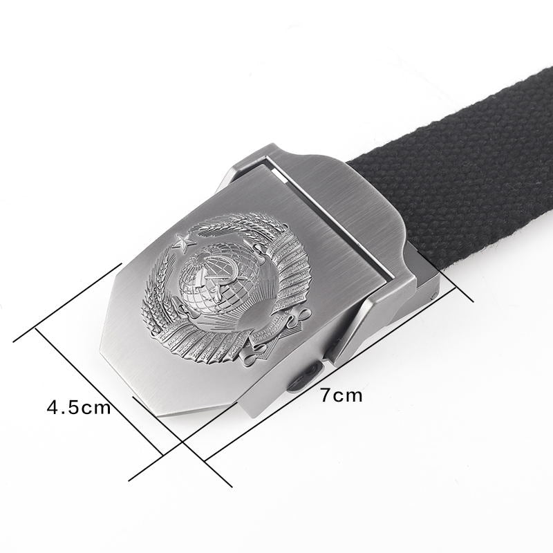 SupSindy New Canvas Belt 3D Soviet National Emblem metal buckle jeans belts for Men CCCP Army Military tactical belts male strap