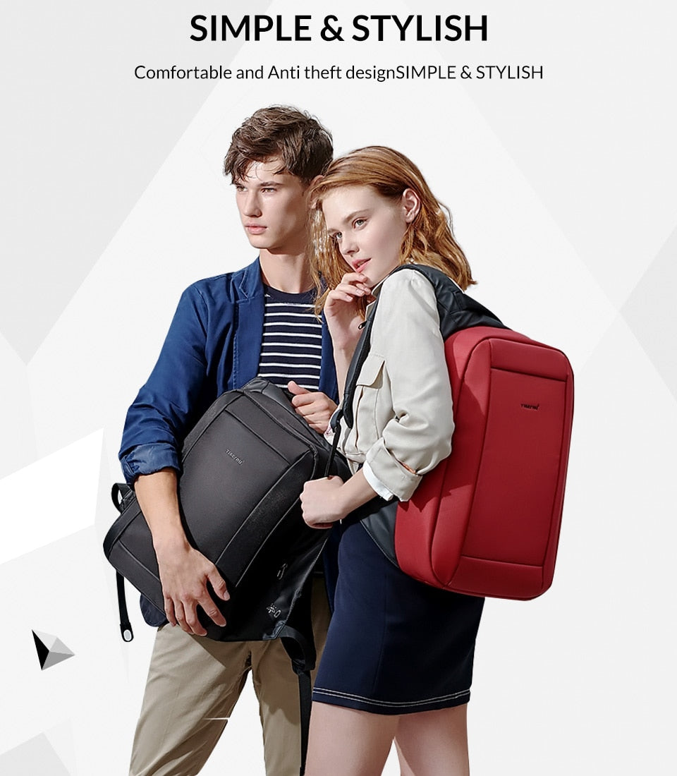 Hidden Anti theft Zipper 15.6 inch Men School Laptop Backpacks Water Repellent Travel 20L Multi USB Charger Male Mochila women