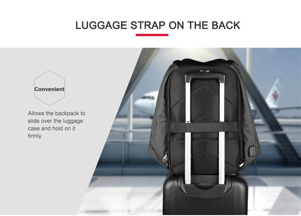 Hidden Anti theft Zipper 15.6 inch Men School Laptop Backpacks Water Repellent Travel 20L Multi USB Charger Male Mochila women