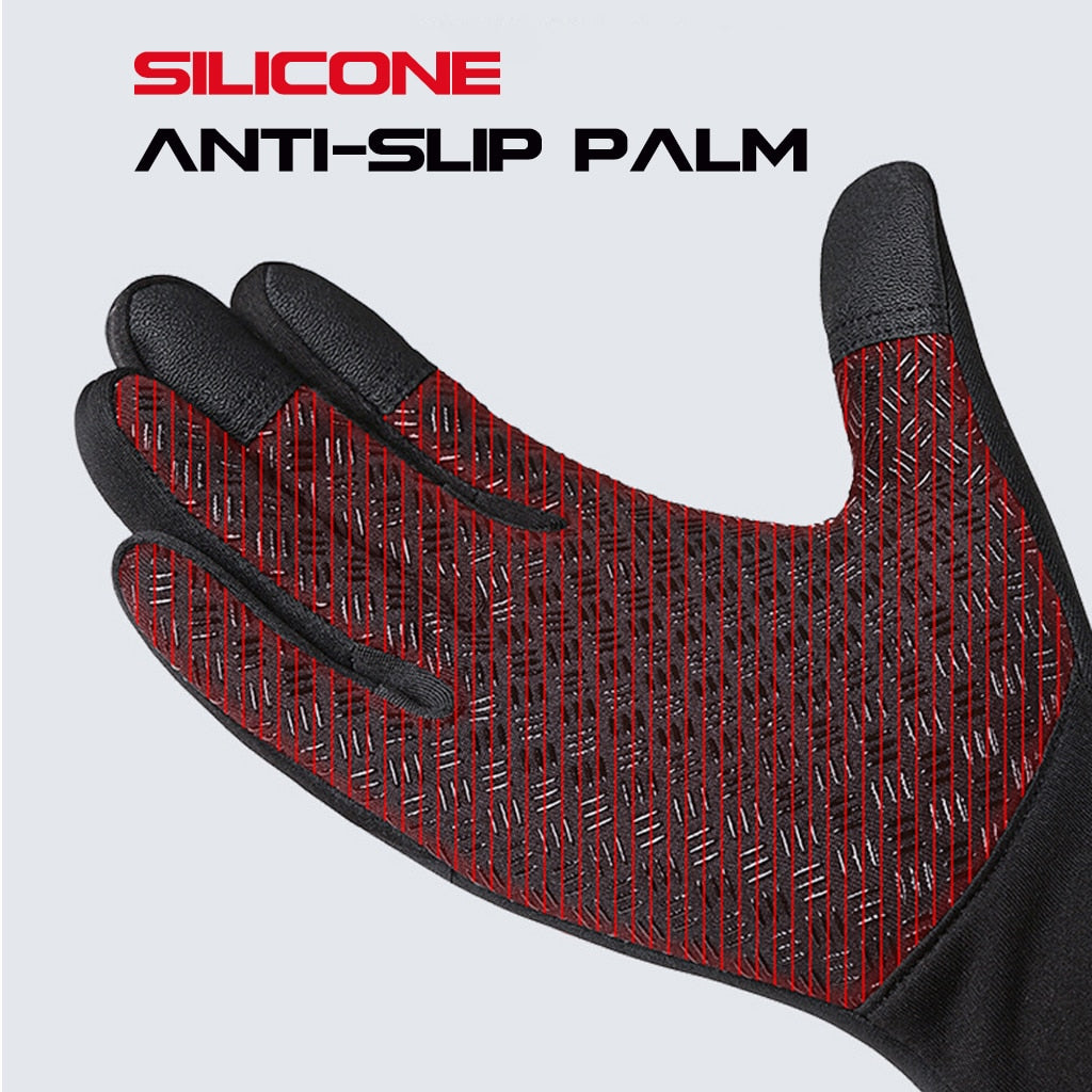 WorthWhile Winter Cycling Gloves Bicycle Warm Touchscreen Full Finger Gloves Waterproof Outdoor Bike Skiing Motorcycle Riding