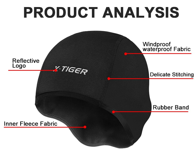 X-TIGER Winter Cycling Cap Windproof Thermal Ski Cap Running Skiing Motocycle Riding Hat Men Women MTB Bike Cycling Headwear