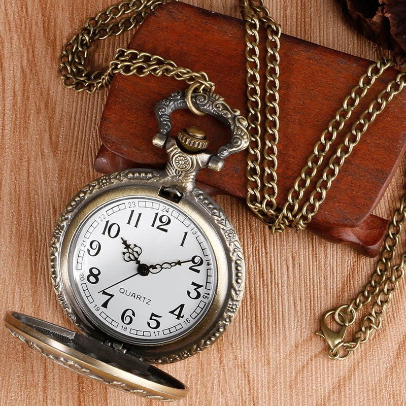 New Arrival Retro Alice in Wonderland Theme Bronze Quartz Pocket Watches Vintage Fob Watches Christmas Birthday Gift