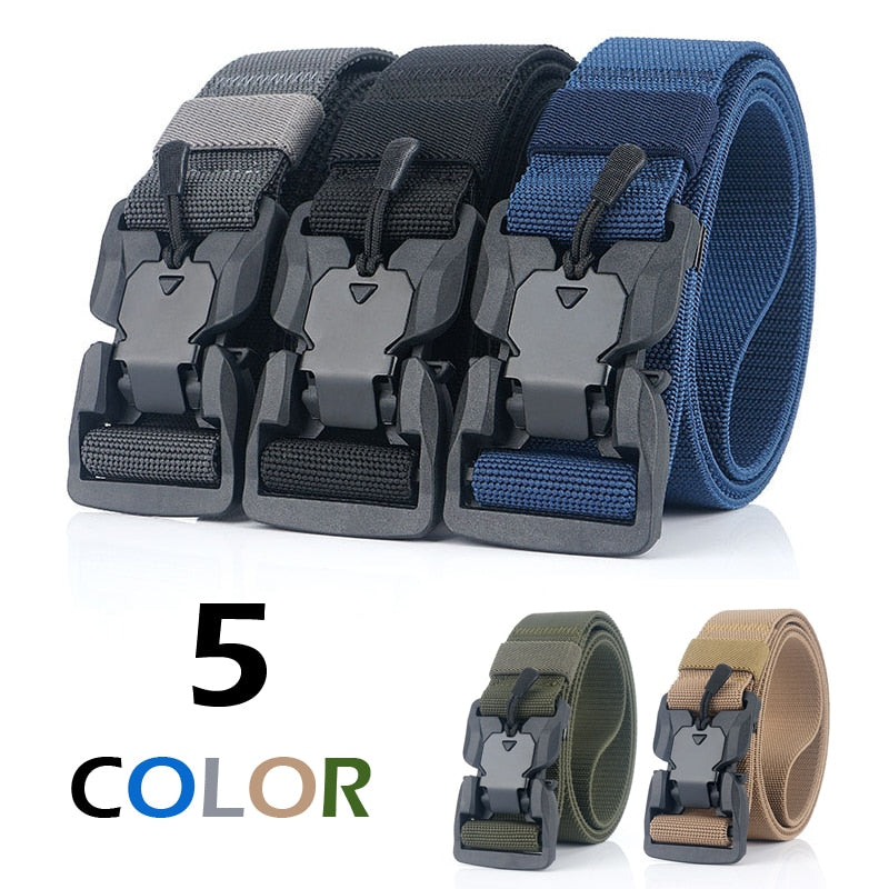 MEDYA Official Genuine Tactical Belt Quick Release Magnetic Buckle Military Belt Soft Real Nylon Sports Accessories MN057